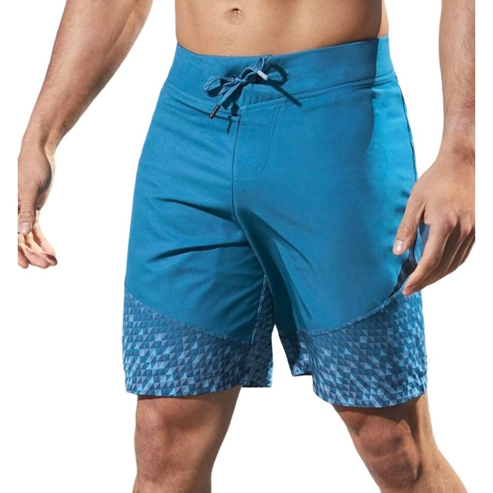 Hylete Size M Proteus Unlined Pocket Board Shorts Blue Above the Knee